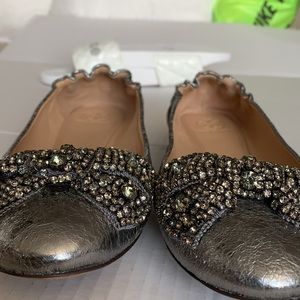 Silver Tory Burch flats